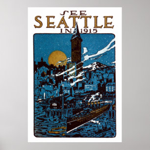 Poster Veja Seattle em 1915