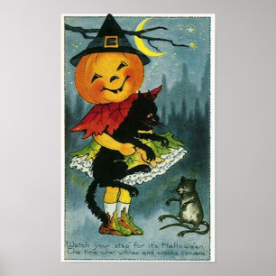 Poster Veja Seu Cartão De Halloween Passo