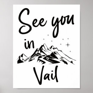 Poster Vejo Você Em Vail Férias De Esqui Nos EUA Caminhad
