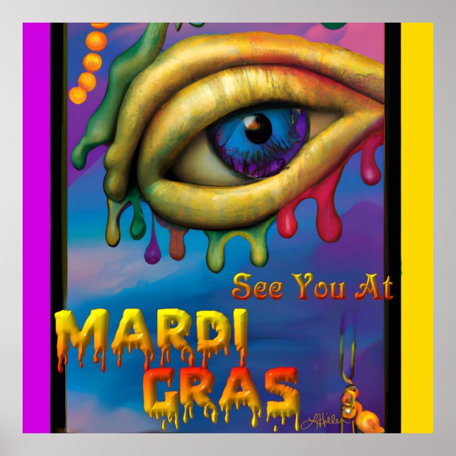 Poster Vejo Você No Mardi Gras Eye (Frente)