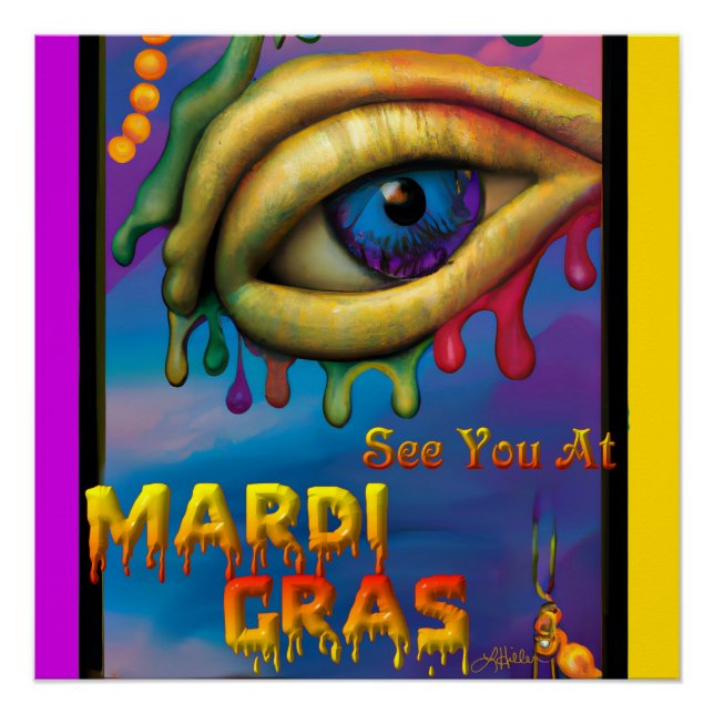 Póster Vejo Você No Olhar Do Mardi Gras (Frente)