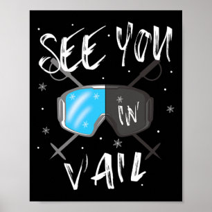 Poster Vejo Você No Vail Usa Fazendo Passos De Esqui De F