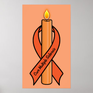 Poster Vela da fita da consciência da esclerose múltipl
