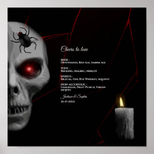Poster Vela de Aranha do Crânio Gótico - Halloween Moody 