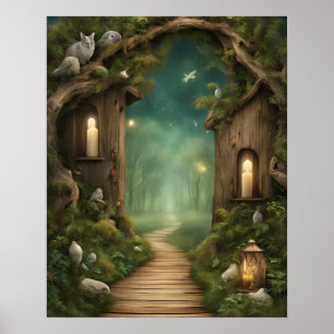 Poster Vela de aves florestais entonada