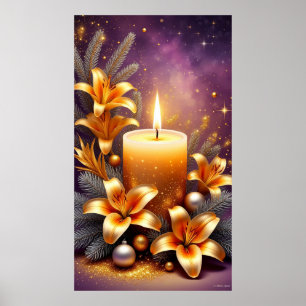 Poster ✨ Vela de Férias Douradas Festiva Elegância de Pin