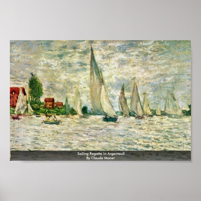 Póster Vela Regatta Argenteuil Por Claude Monet (Frente)