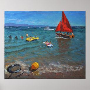 Póster Velas amarelas Abersoch da bóia e do vermelho