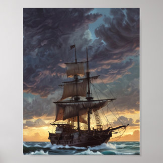 Poster Velas da Aventura: Um Corvo Náutico
