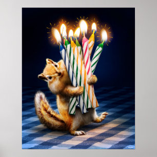 Poster Velas de Aniversário de Esquilo