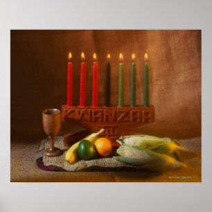 Póster Velas e comida de Kwanzaa
