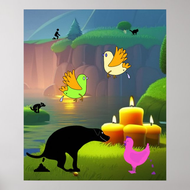 Poster Velas não ajudarão Pooping (Frente)