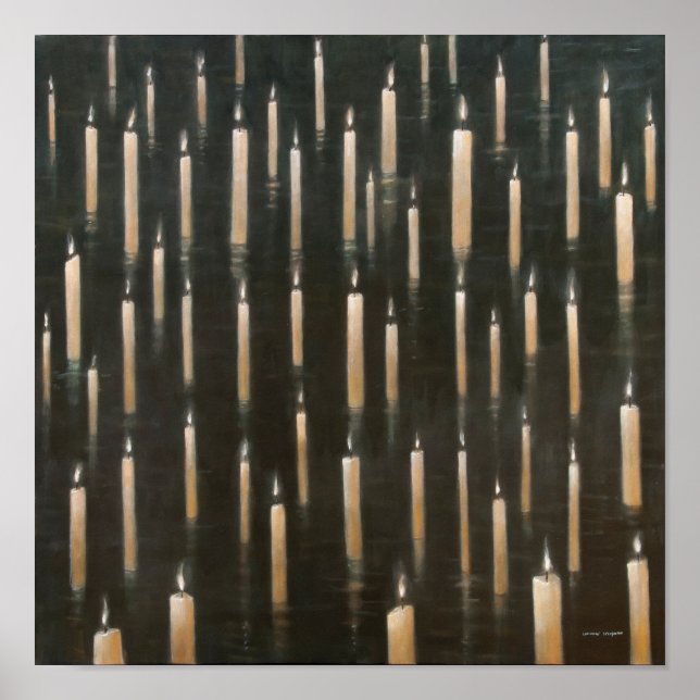 Póster Velas no lago Udaipur Índia 2012 (Frente)