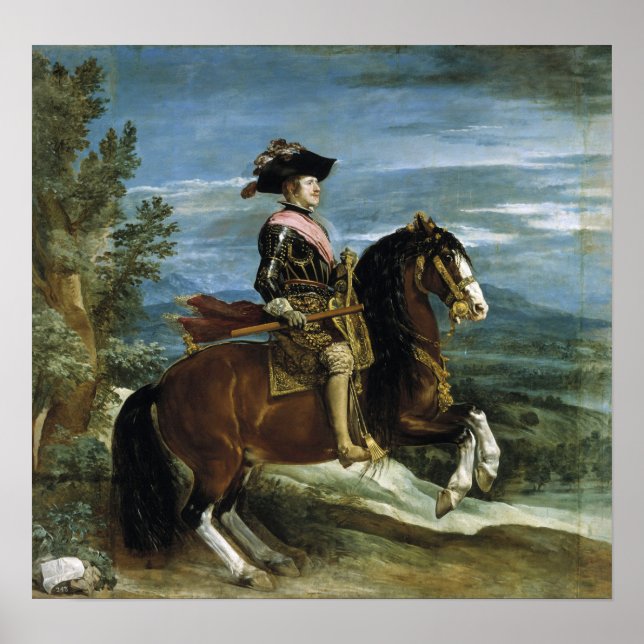 Poster Velázquez - Filipe IV Equestre 1631 (Frente)