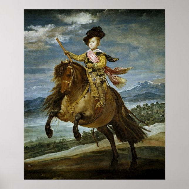 Poster Velázquez - Príncipe Equestre Baltasar Carlos 1635 (Frente)
