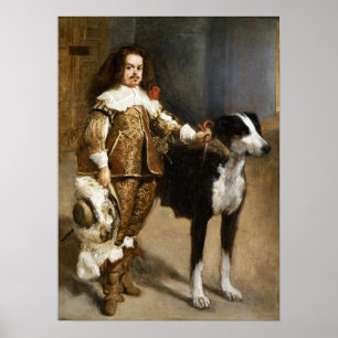 Poster Velázquez - Um Bobo Com Um Cão 1650