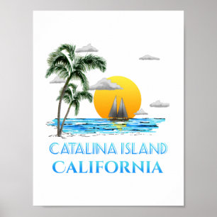 Poster Veleiro de Califórnia da ilha de Catalina da