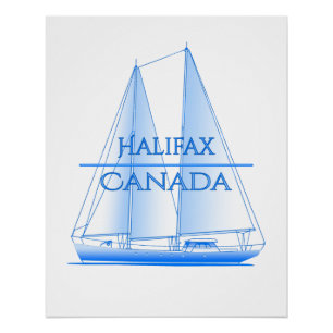 Póster Velejador náutico costeiro de Halifax