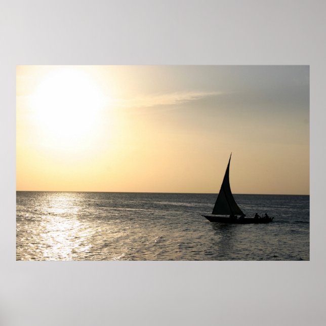 Poster Velejando para o pôr do sol (Frente)
