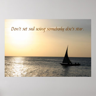 Póster Velejando para o pôr do sol