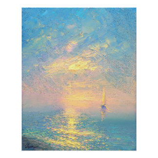 Póster Velero ao Pôr do Sol