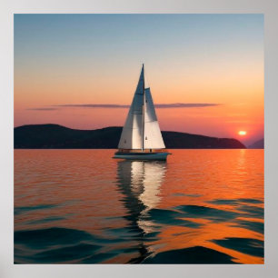 Poster Velero Deslizando sobre Águas Tranquilas