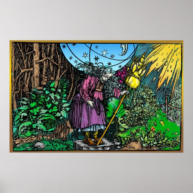 Póster Velha Bruxa Maid ~ Holbein ~ 1537 (Frente)