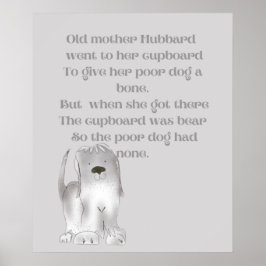 Poster Velha Mãe Hubbard de cinza