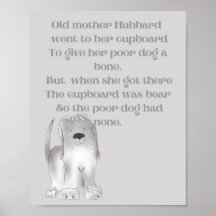 Velha Mãe Hubbard desenho animado fofo em tons de
