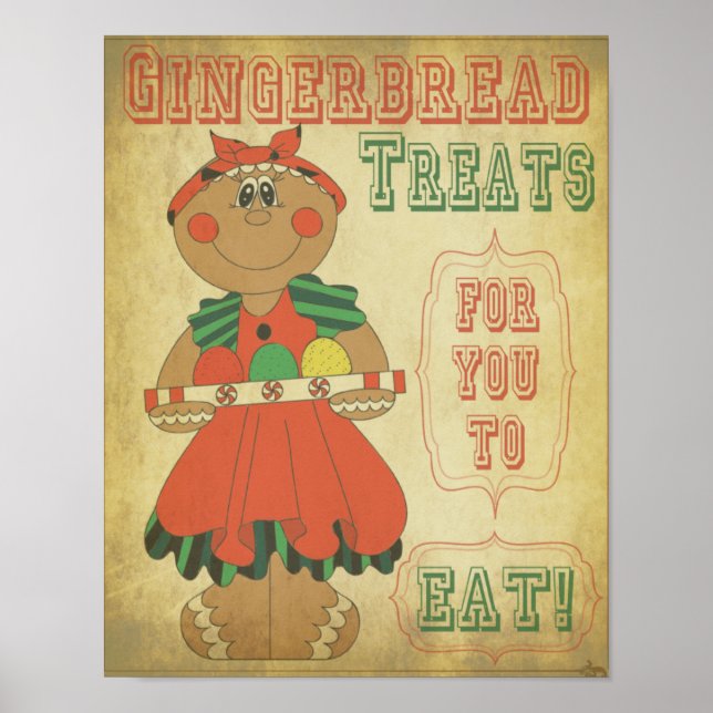 Póster Velha moça Vintage Gingerpão (Frente)