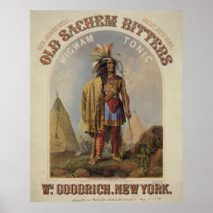 Póster Velhas Bitters Sachem - Wigwam Tonic [1859?]