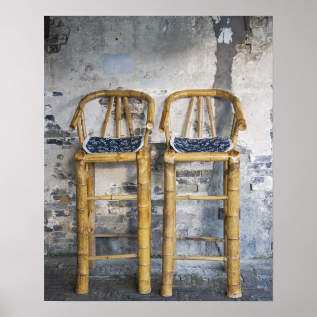 Póster Velhas cadeiras de bambu, Xitang, Zhejiang, (Frente)