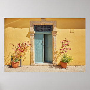Poster Velhas portas verdes autênticas de Nicósia Chipr