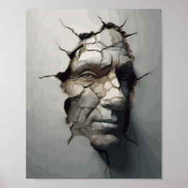 Poster Velhice Face Protraindo Do Antigo Penhor