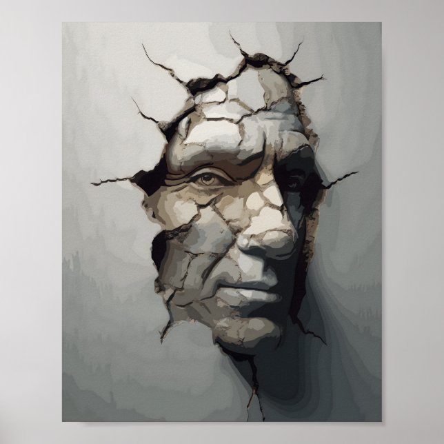 Poster Velhice Face Protraindo Do Antigo Penhor (Frente)