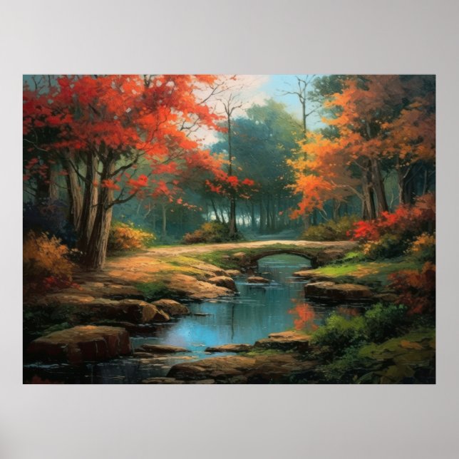 Poster Velhice Way Home in Fall Fine Art (Frente)