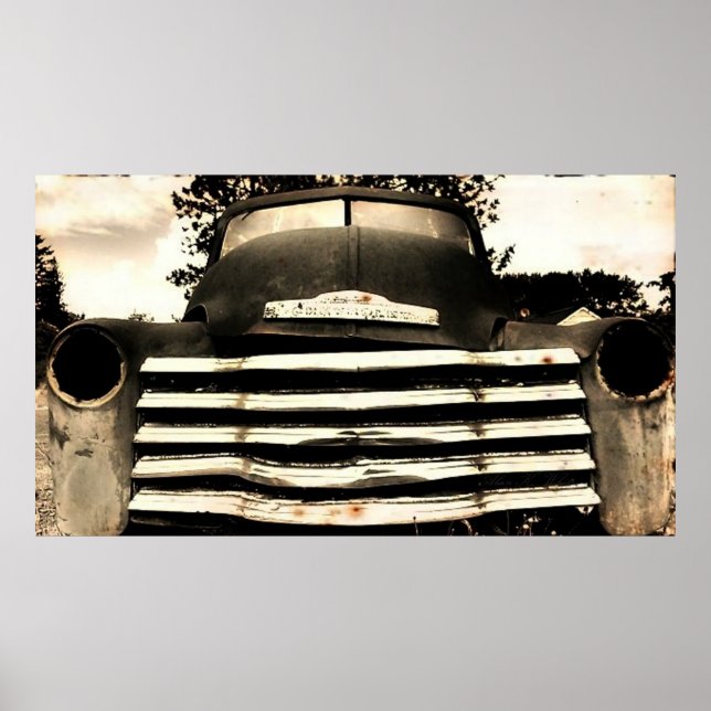 Póster Velho Caminhão de Criação de Chevy (Frente)