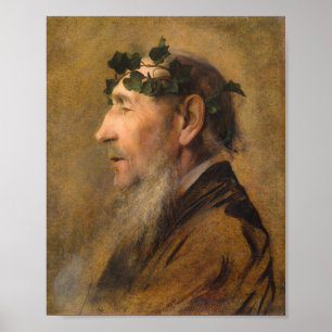 Poster Velho com Ivy Wreath - Gustav Klimt (1888-90)