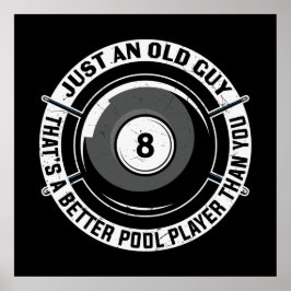 Poster velho e engraçado billiard esportes de arte