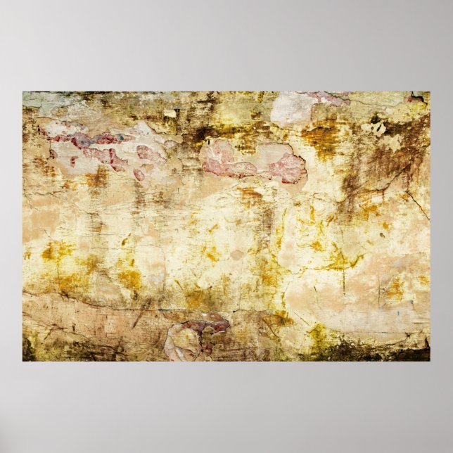 Poster Velho fundo de parede danificado, abstrato, envelh (Frente)