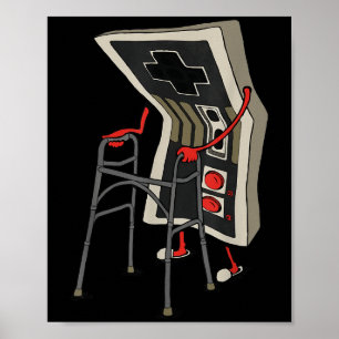 Poster Velho Gamer Divertido Jogos Retro 80s 90s Vídeo Ga