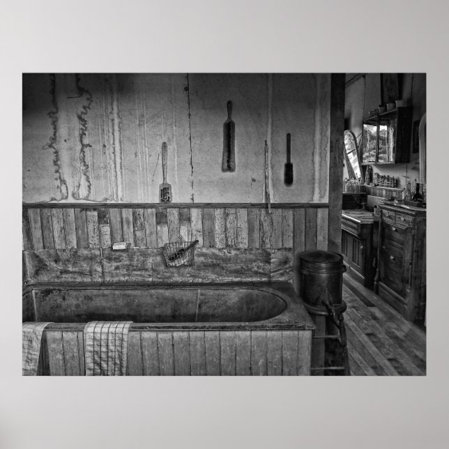 Póster Velho Oeste Vitoriano Barber Compra Bath (Frente)