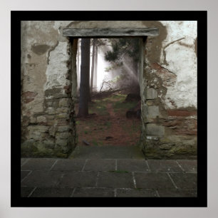 Póster Velho Portão para Jardim de Vintage