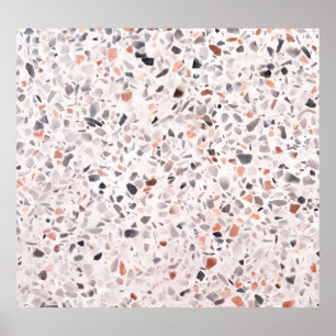 Poster Velho terrazzo textura, padrão de hamper.