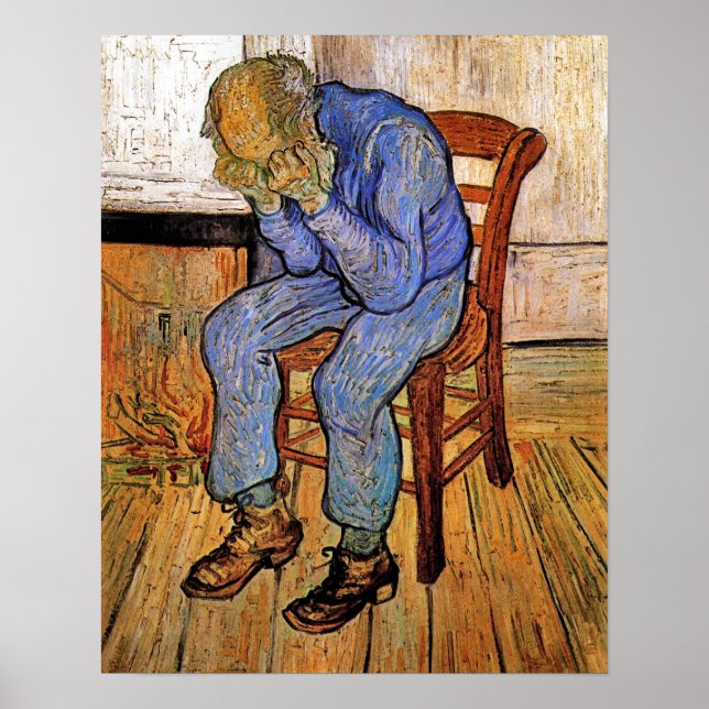 Póster Velho Triste de Vincent van Gogh 1890 (Frente)