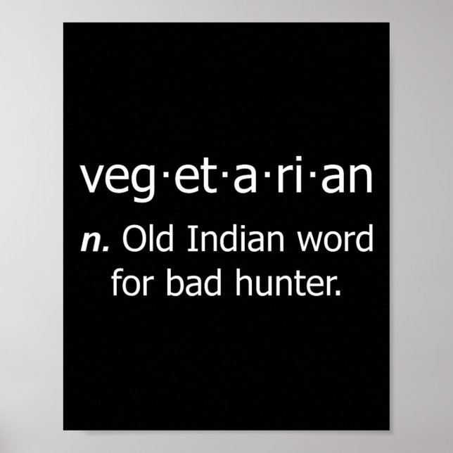 Poster Velho Vegetariano Para Byd Hunter (Frente)