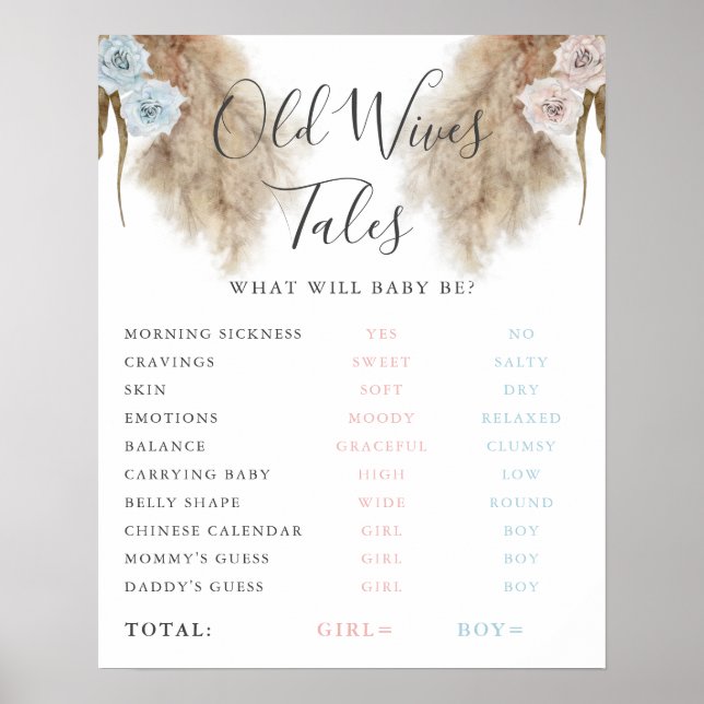 Poster Velho Wives Tales Pampas Grass Game Sign (Frente)