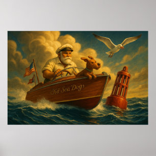 Poster Velhos Cães do Mar: um marinheiro e seu cão fiel 