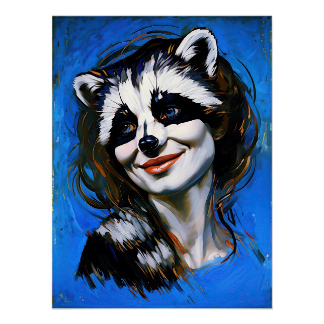 Póster "Velka Teyani" Whispering Raccoon Trickster (Frente)