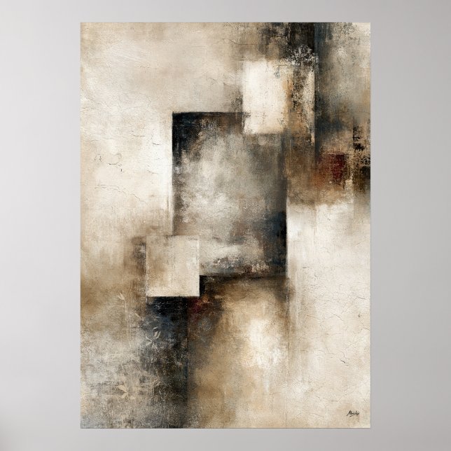 Poster Velo de Silêncio Wabi-Sabi Moderno Abstrato Japonê (Frente)